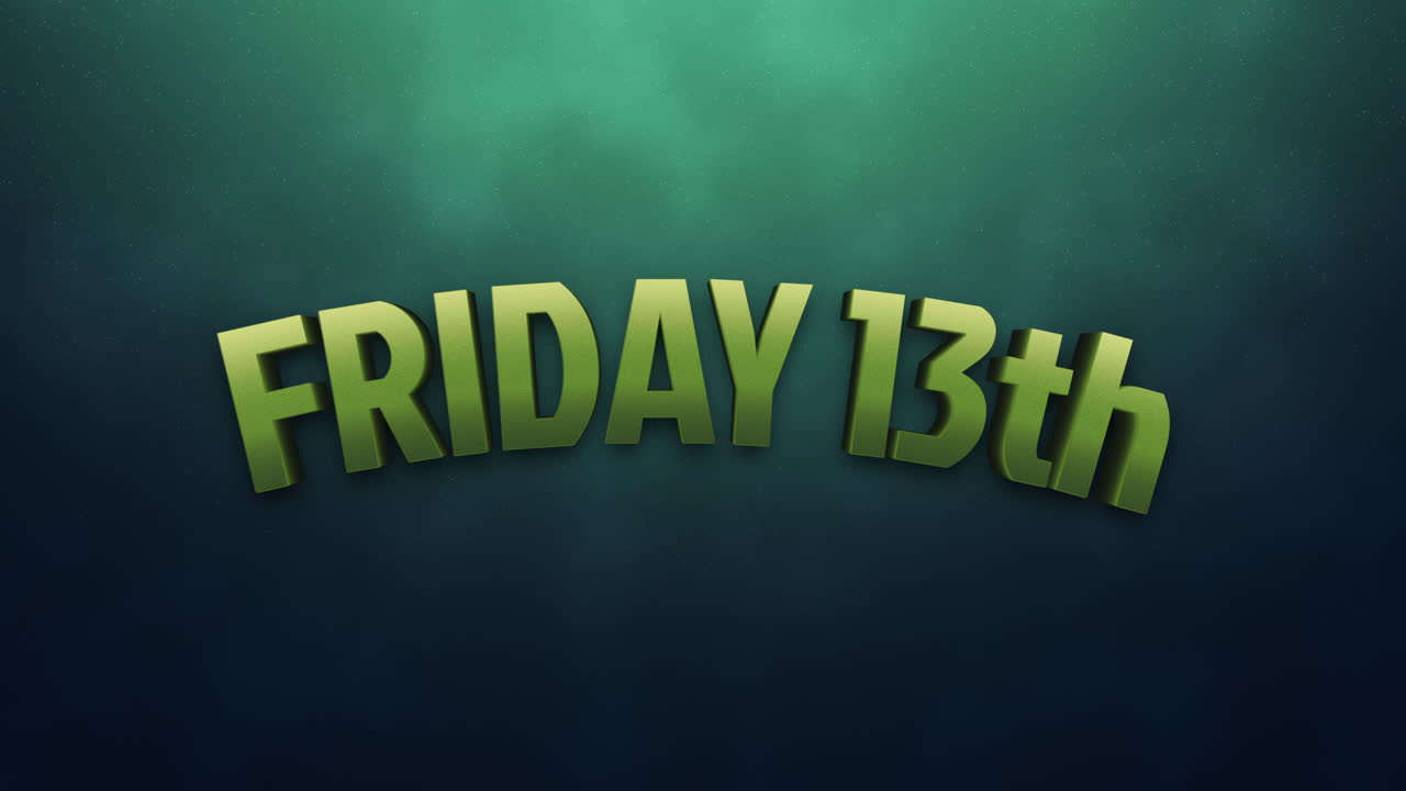 Fredag den 13. tekst med grøn mystisk tåge og toksiske elementer