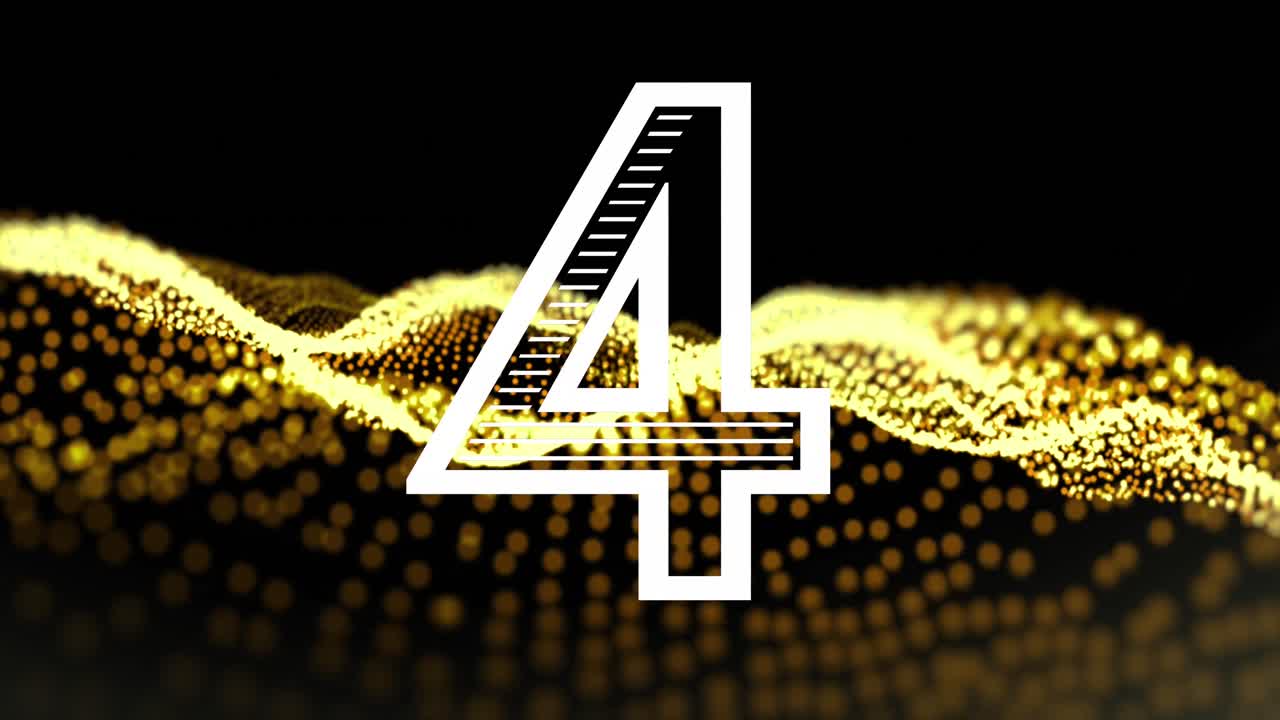 cuenta atrás en las decoraciones de navidad y el marco de la ventana contra la onda digital amarilla sobre fondo negro