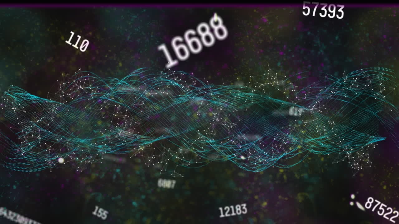 dna 가닥이 회전하고 숫자가 바뀌는 애니메이션