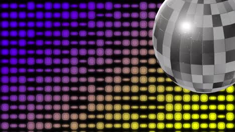 Animation-of-disco-ball-and-lights-over-colorful-background