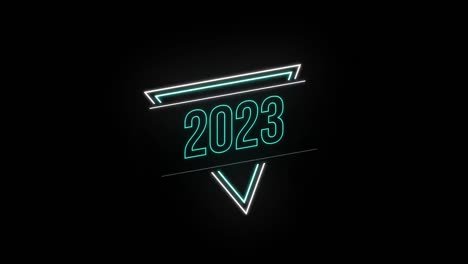 animación de 2023 texto sobre formas sobre fondo negro