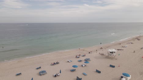 beach flyover of central beach lifeguard tower in fort lauderdale fla