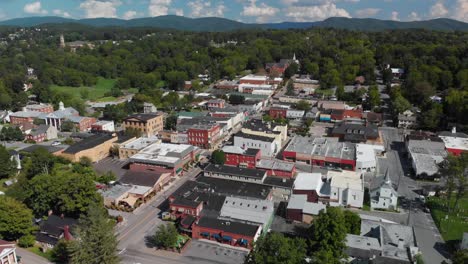 this video is an aerial shot flying up revealing all of downtown lewisburg, west virginia