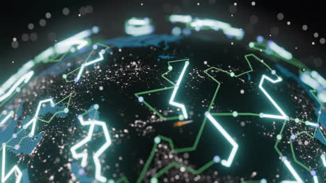 animación de un procesamiento de datos en todo el mundo con conexiones