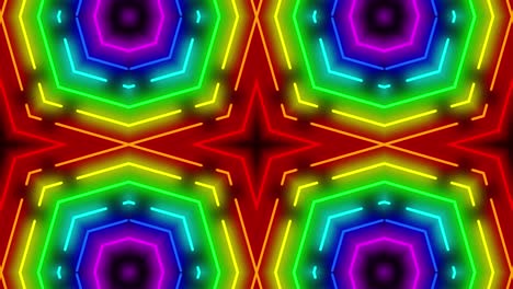 Neon geometric pattern illumination animation motion graphics