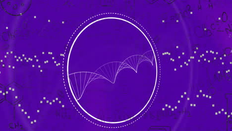 animation of dna strand and shapes over chemical equations