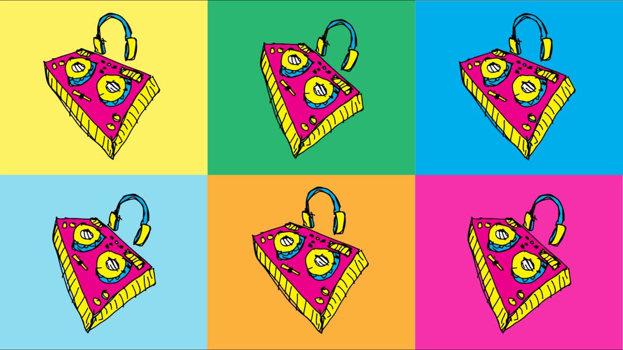 kids drawing seamless background with theme of dj device