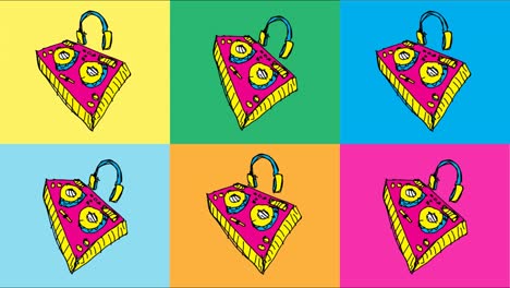kids drawing seamless background with theme of dj device