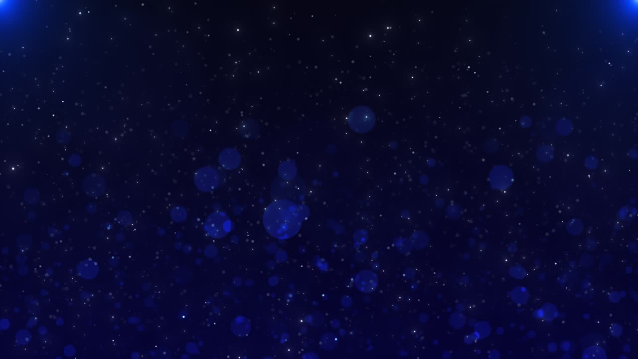 Abstract Blue Particle Background with Glowing Lights