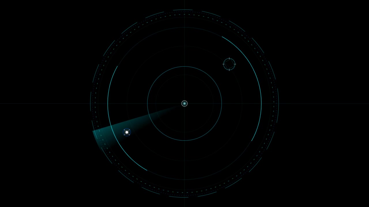 Interfaccia dello schermo radar digitale con scansione di obiettivi