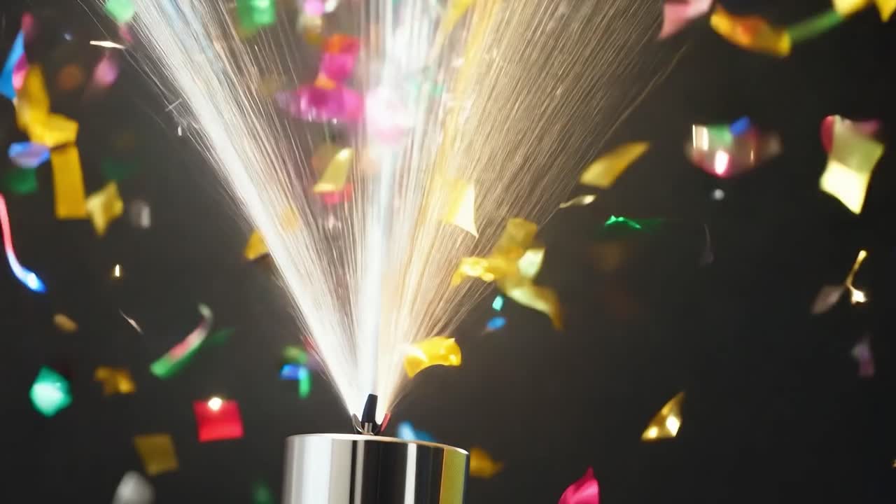 파티 팝퍼에서 폭발하는 콘페티