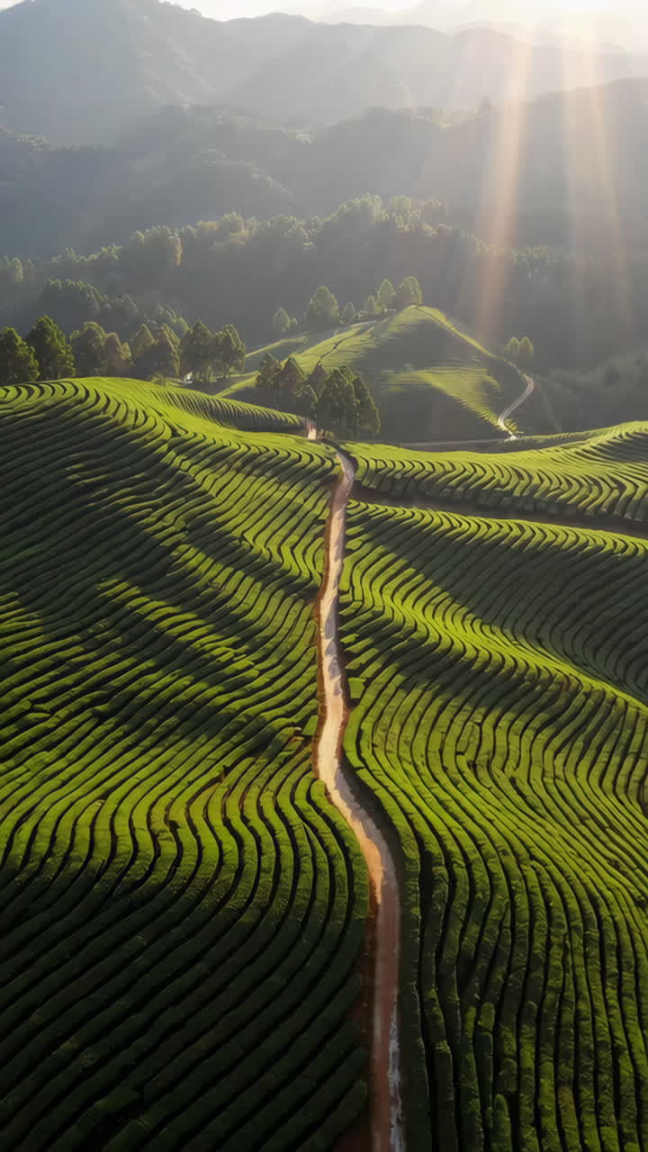 Serene Tea Plantation Landscape