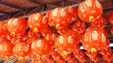 traditional silk red lanterns of chinese