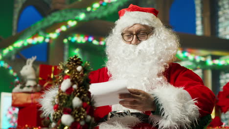 santa claus reading a letter