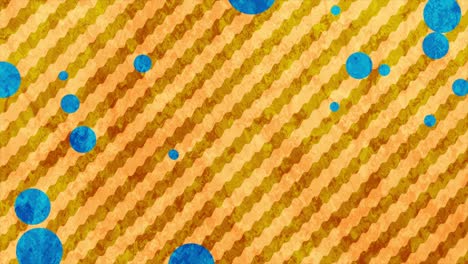 fondo de movimiento de rayas naranja grunge con círculos azules