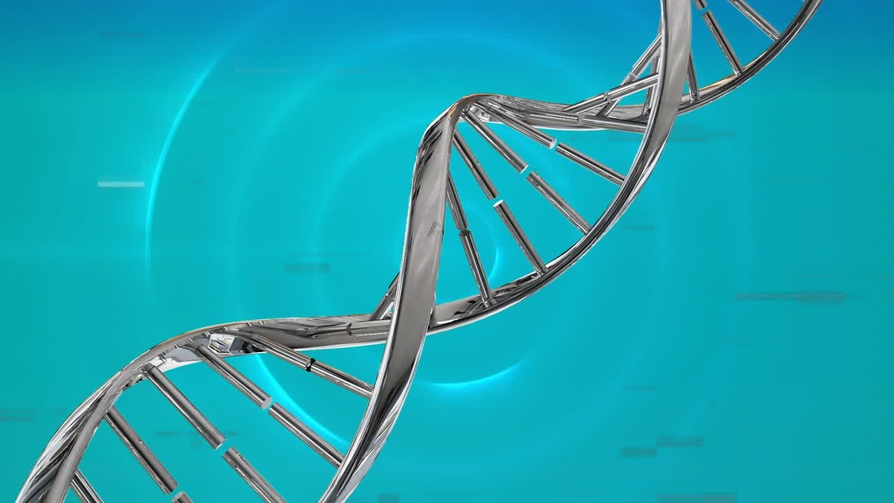 animación de la cadena de adn sobre círculos