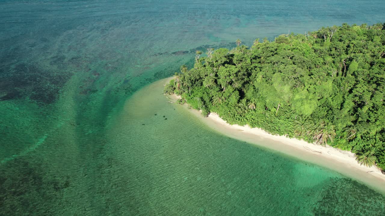 Orbit shot over the beach in Cahuita National Park, Costa Rica