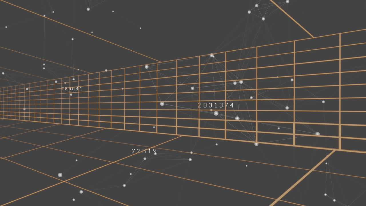 이동하는 그리드 라인과 네트워크