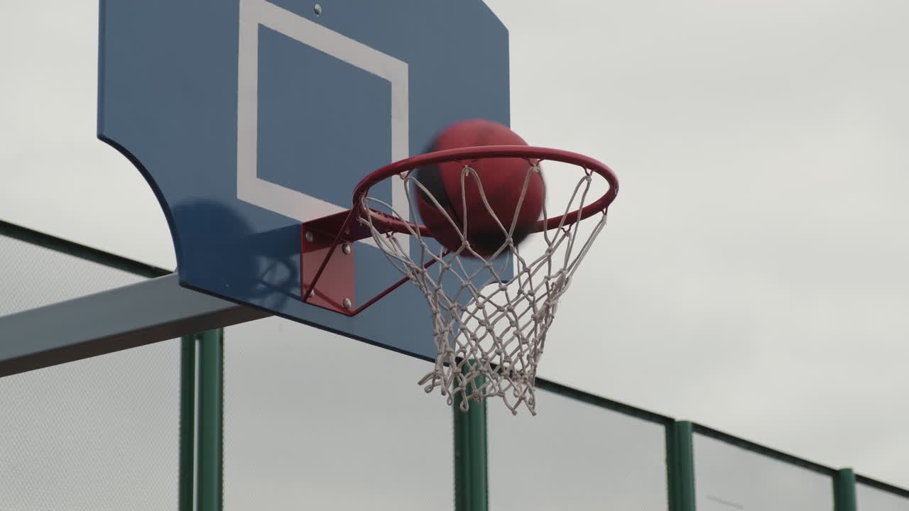 Basketball hoop with net and ball