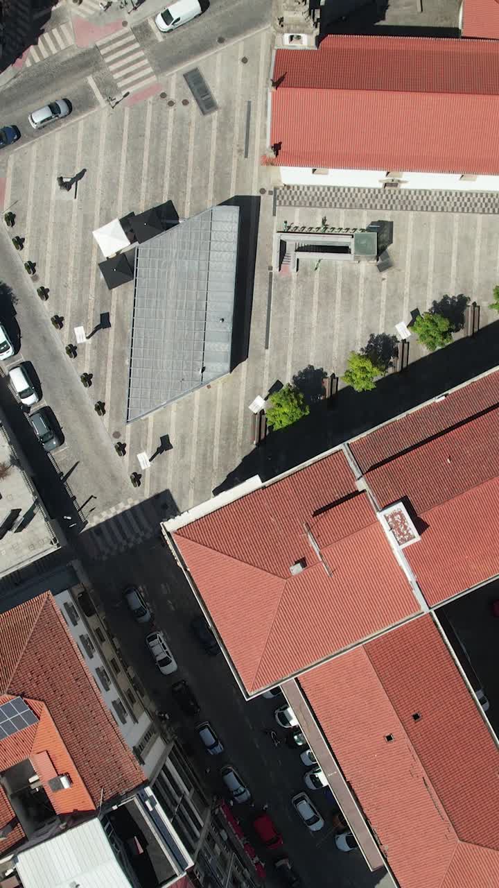 Aerial vertical View City of Covilhã in Portugal