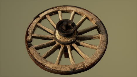 handmade rustic vintage wooden wheel used in medieval wagons