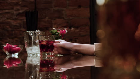 bartender serving a drink