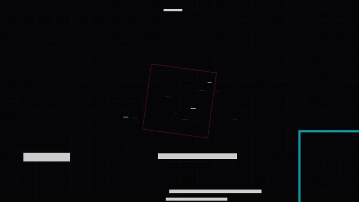 Abstract Motion Graphics with Geometric Shapes and Grid Background
