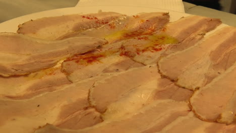 sliced cured pork