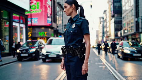 police officer on city street