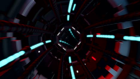 3d render of futuristic tunnel with light, loop.