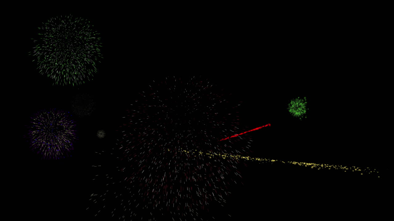 Fireworks Display Background Overlay, Fourth of July, New Years Eve with Many Fireworks in Multicolored