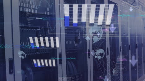 animation of statistics and data processing over computer servers