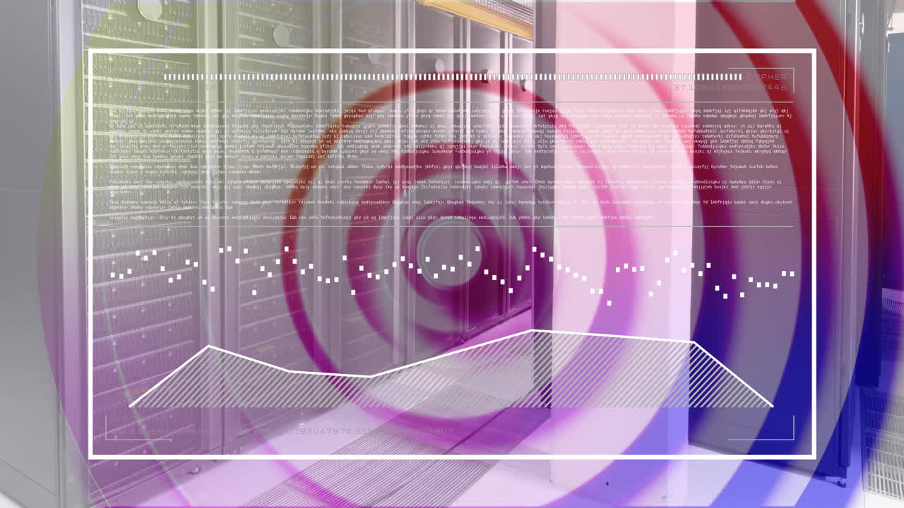 анимация цифровой обработки данных через компьютерные серверы