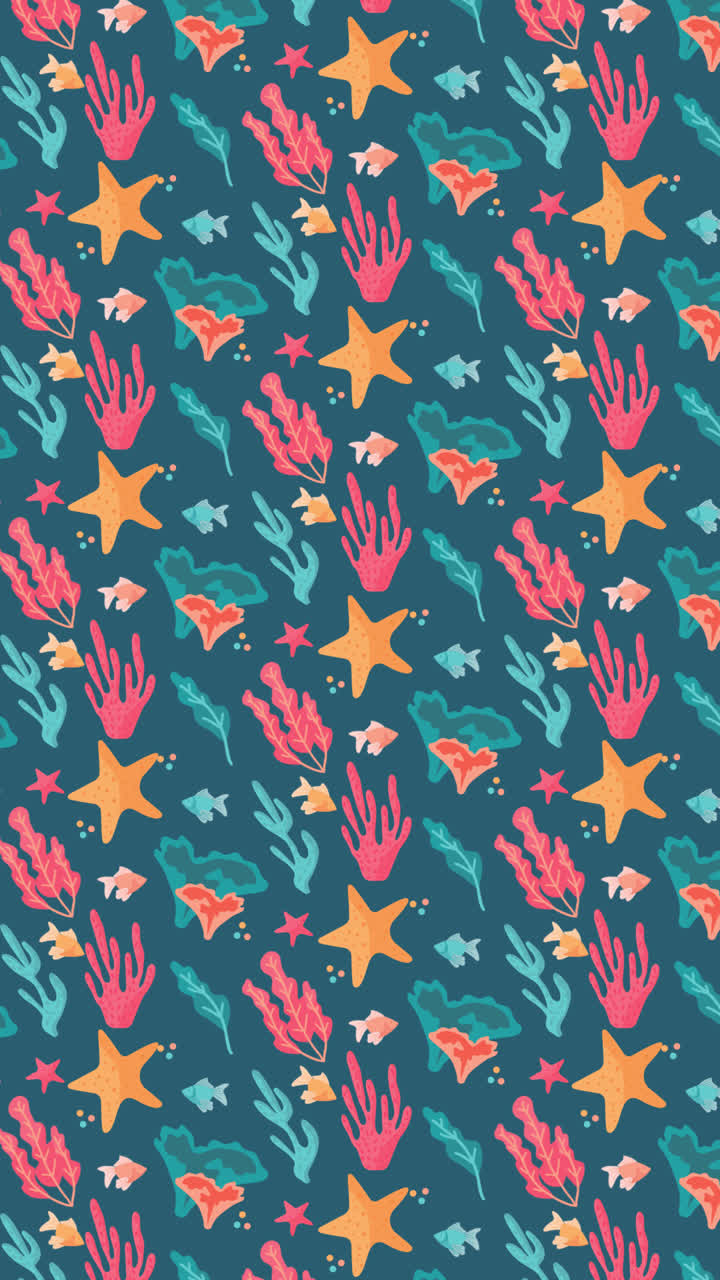 gráfico de movimiento de patrón de coral dibujado a mano