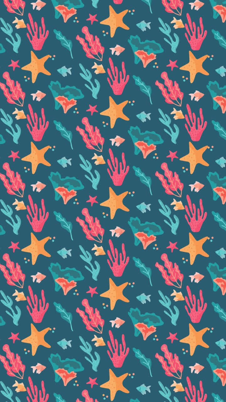 Motion Graphic of Hand drawn coral pattern