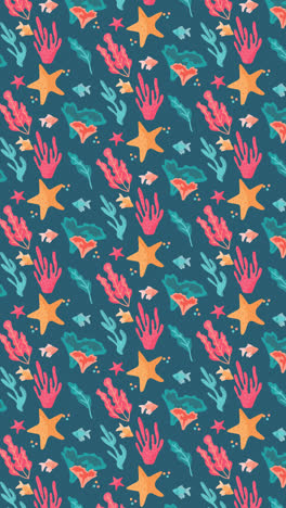 motion graphic of hand drawn coral pattern