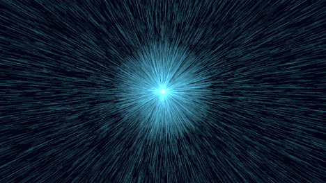 vibrant blue light filament swirling in darkness