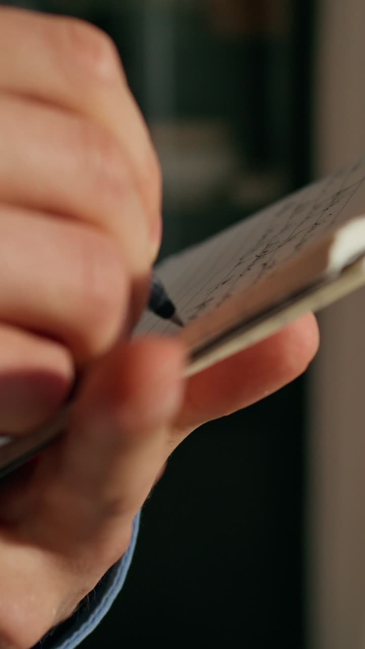 Persona che scrive in un quaderno
