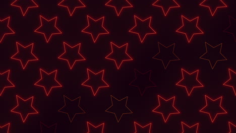 red neon stars in rows on black gradient