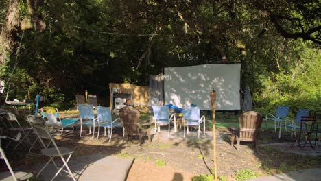 outdoor camping theater screen at blue starlight theater