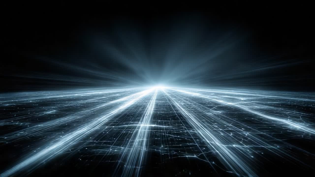 A Stunning Visual of Radiant Light Rays Expanding into the Darkness, Creating a Mesmerizing Perspective of Depth and Motion