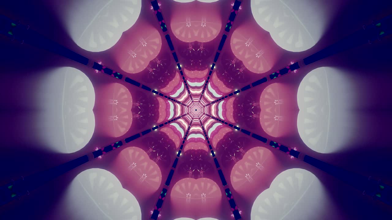 Immerse yourself in a continuous tunnel experience featuring dynamic colors and mesmerizing patterns. This seamless loop showcases a captivating visual display perfect for screensavers