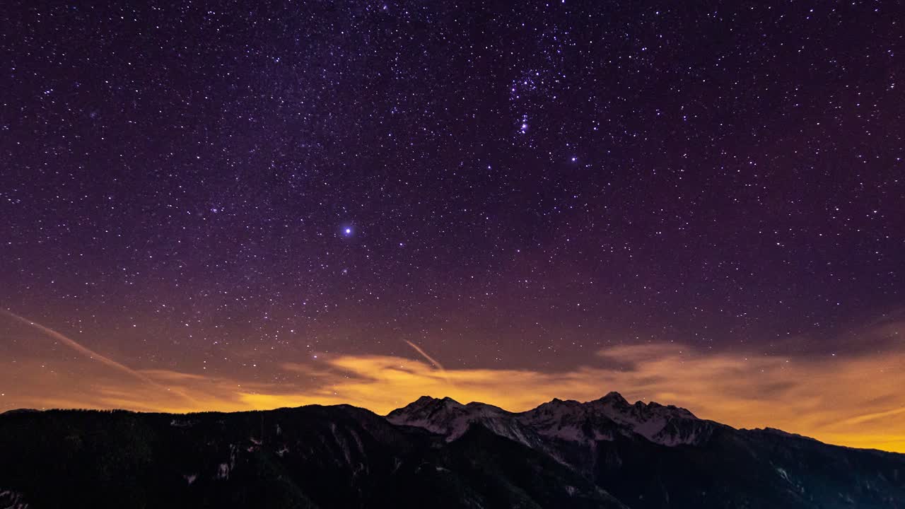 4k timelapse bolzano los alpes el sur del tirol estrellas fijas