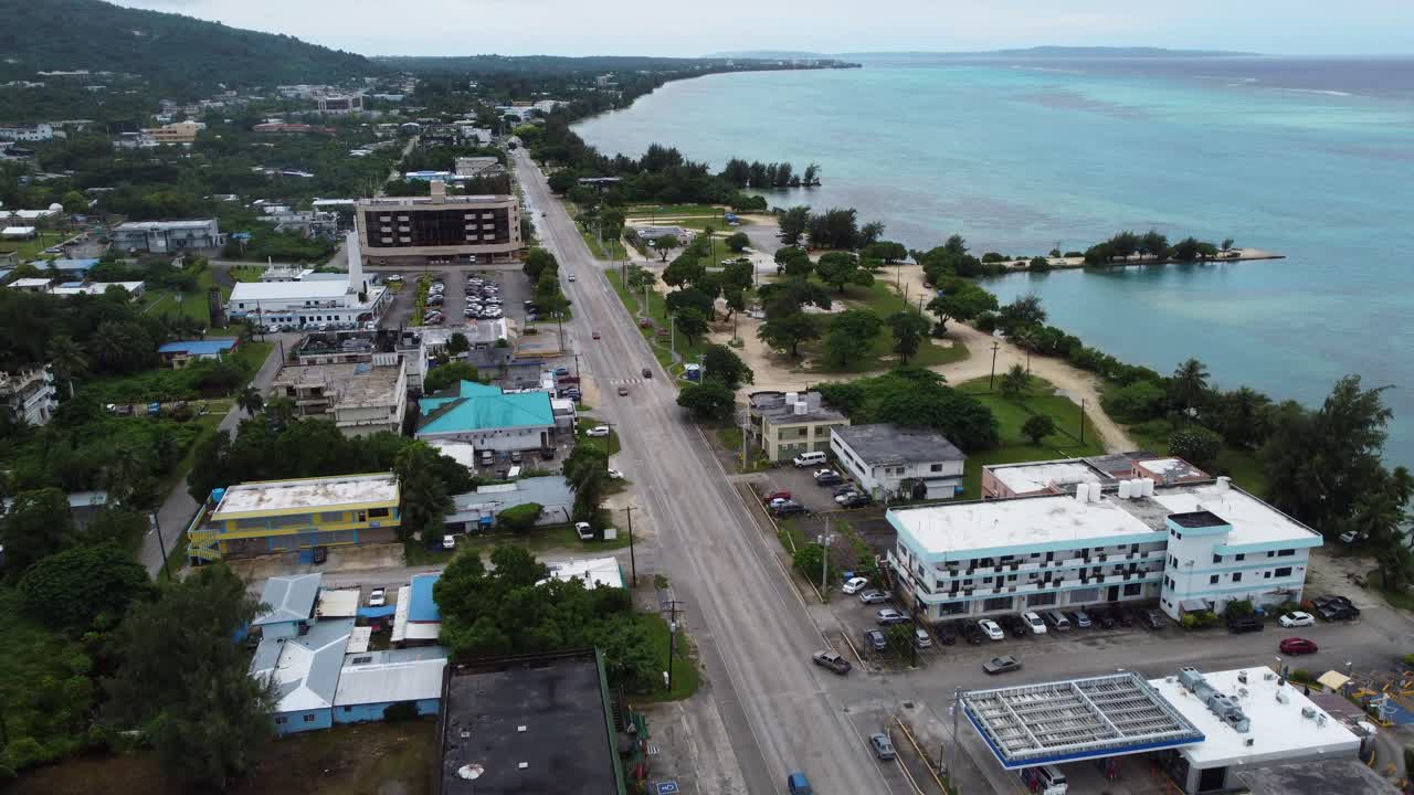 아름다운 사이판의 공중 촬영