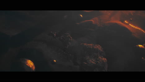alien planet desert landscape during sunset with strange sphere-shaped buildings