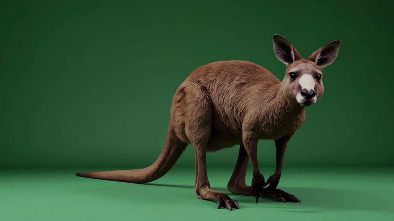 Kangaroo on green screen