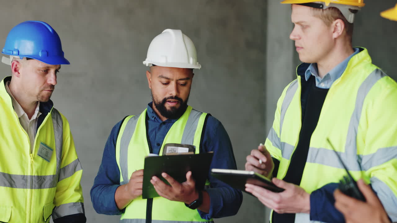 trabajadores de la construcción en una reunión