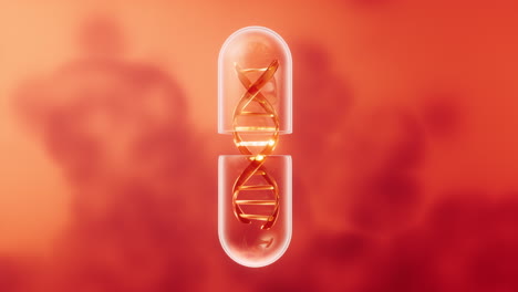 dna and capsule with pharmaceutical concept, 3d rendering.