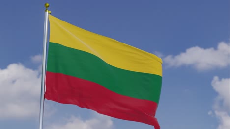 cambio de banderas animación, todos los miembros de la unión europea, bandera moviéndose en el viento con un cielo azul claro en el fondo, nubes moviéndose lentamente, asta de bandera, cámara lenta, 27 miembros