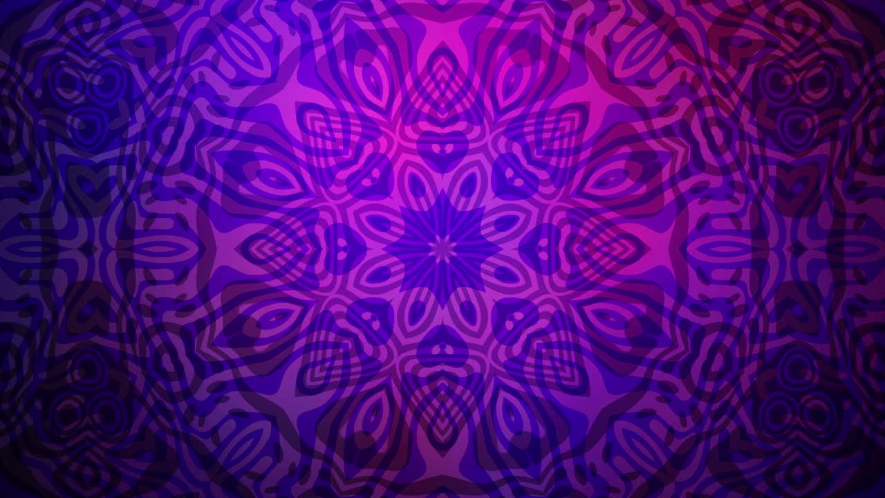 Kaleidoscope of Transforming Abstract Purple Floral Mandalas: A Mesmerizing Dance of Shape and Color